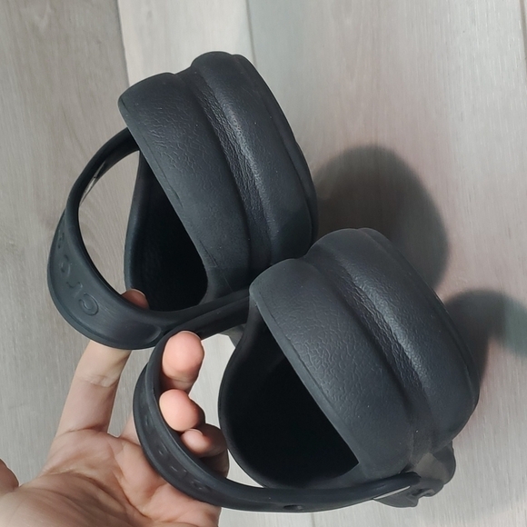 Crocs Unisex Rubber Outdoor Black Comfort Sandals Clogs sz W7 M5 - Picture 5 of 10